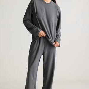 QUINCE Dream Lounge Oversized Long Pajama Set Grey Size S